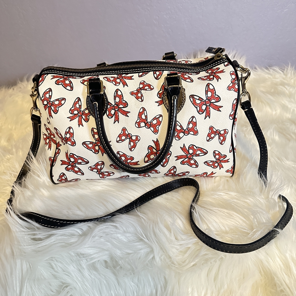 Dooney & Bourke White Satchel With Minnie Bowtie Pattern - Picture 3 of 5